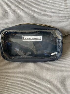 Stoney Clover Lane Black Clear Travel Pouch with Gold Zip